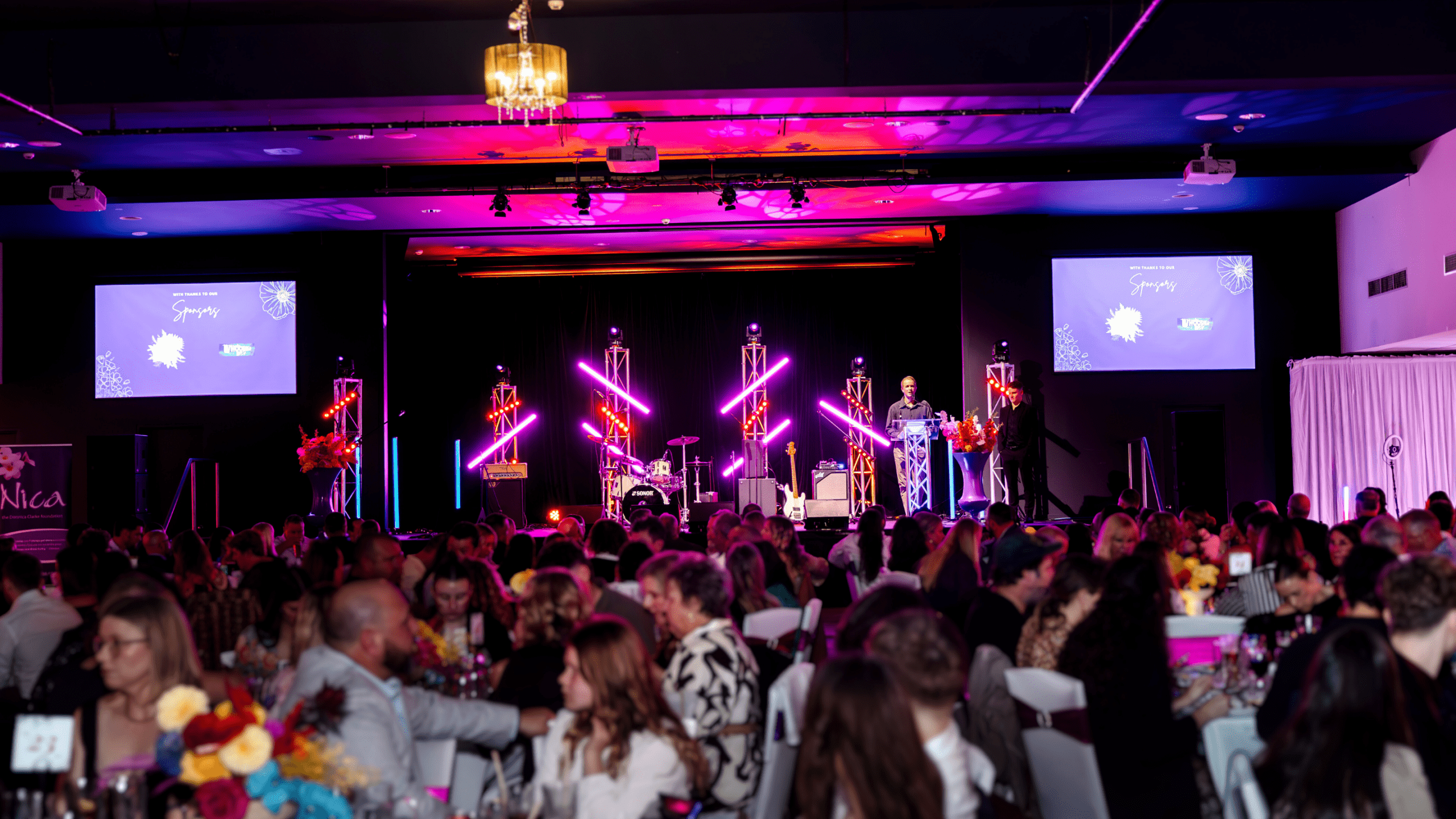 Lighting display set up done by Bax AV at a recent event - 2025